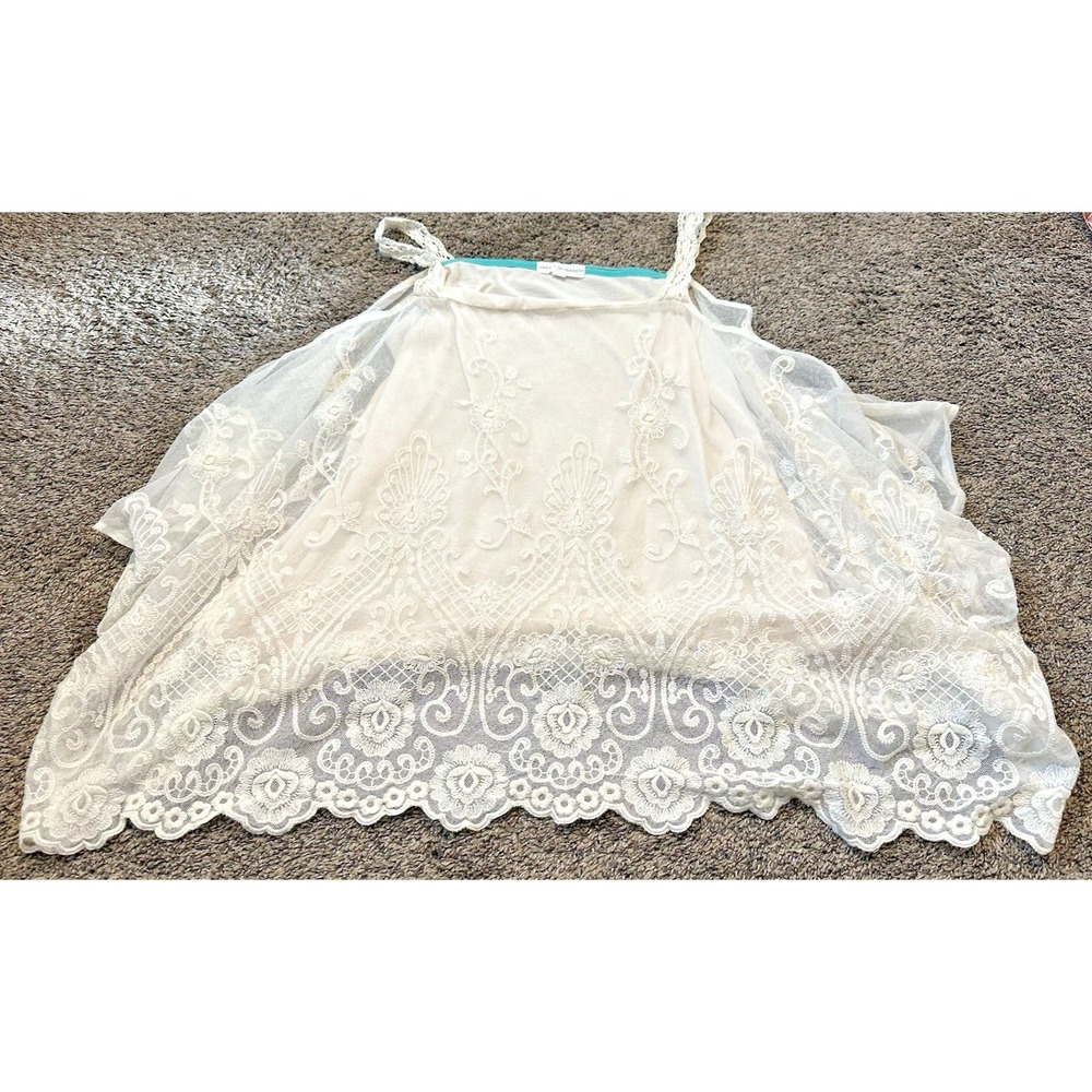 Coco + Jameson Lace Tank Top Women Small White Sleeveless Boho